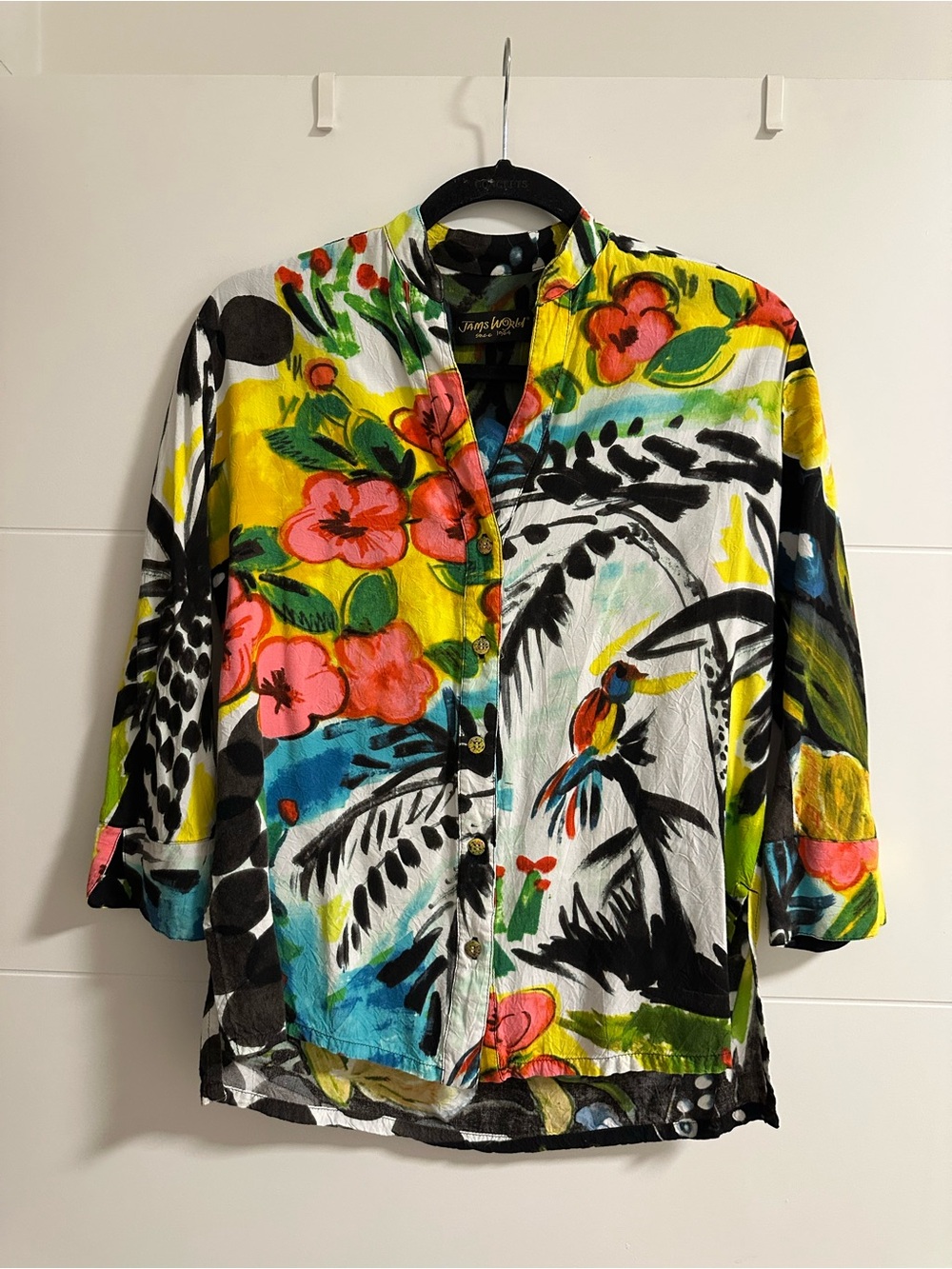 Jams World Button Up Shirt in Pave Parrot Cove Print